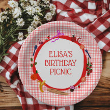 Gingham-Picknick Moderne Geburtstagsfeier