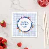 Gingham-Picknick-Moderne Geburtstagsfeier Serviette (Beispiel)