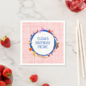 Gingham-Picknick-Moderne Geburtstagsfeier Serviette (Beispiel)