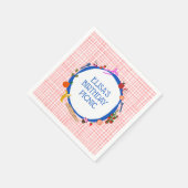 Gingham-Picknick-Moderne Geburtstagsfeier Serviette (Ecke)