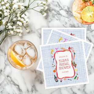 Gingham Picknick Moderne Süße INDIVIDUELLE Babypar Serviette