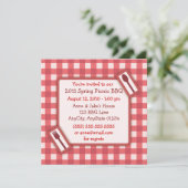 Gingham Picnic GRILLEN Einladung (Stehend Vorderseite)