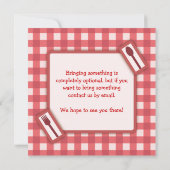 Gingham Picnic GRILLEN Einladung (Rückseite)