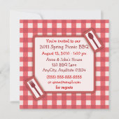 Gingham Picnic GRILLEN Einladung (Vorderseite)