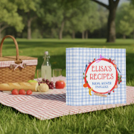 Gingham Picnic Modern CUSTOM Bridal Shower RECIPE 3,8 Cm Ordner