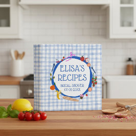 Gingham Picnic Modern CUSTOM Bridal Shower RECIPE 3,8 Cm Ordner