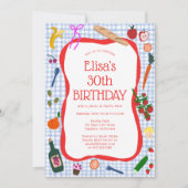 Gingham Picnic Modern Cute CUSTOM BIRTHDAY PARTY Einladung (Vorderseite)