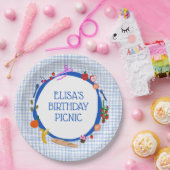 Gingham Picnic Modern Cute CUSTOM BIRTHDAY PARTY Pappteller (Party)