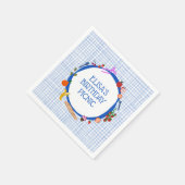 Gingham Picnic Modern Cute CUSTOM BIRTHDAY PARTY Serviette (Ecke)