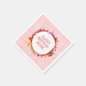 Gingham Picnic Modern Cute CUSTOM BIRTHDAY PARTY Serviette (Ecke)