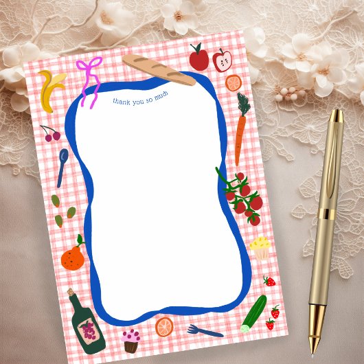 Gingham Picnic Modern Niedlich CUSTOM BIRTHDAY Dankeskarte