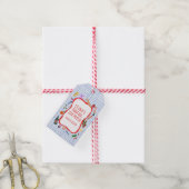 Gingham Picnic Modern Niedliches CUSTOM Brautparty Geschenkanhänger (Mit Garn)