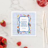 Gingham Picnic Modern Niedliches CUSTOM Brautparty Serviette (Beispiel)