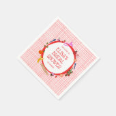 Gingham Picnic Modern Niedliches CUSTOM Brautparty Serviette (Ecke)