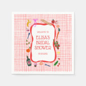 Gingham Picnic Modern Niedliches CUSTOM Brautparty Serviette (Vorderseite)