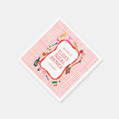 Gingham Picnic Modern Niedliches CUSTOM Brautparty Serviette (Ecke)