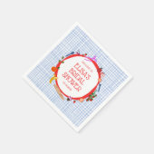 Gingham Picnic Modern Niedliches CUSTOM Brautparty Serviette (Ecke)