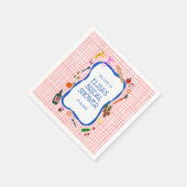 Gingham Picnic Modern Niedliches CUSTOM Brautparty Serviette (Ecke)