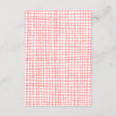 Gingham Picnic Modern Niedliches CUSTOM QR Brautpa Begleitkarte (Rückseite)