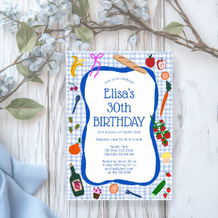 Gingham Picnic Moderne Niedliche CUSTOM BIRTHDAY P Einladung