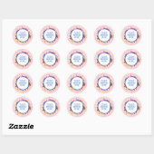 Gingham Picnic Moderne Niedliche CUSTOM BIRTHDAY P Runder Aufkleber (Blatt)