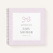 Gingham Pink Bow Baby Girl Baby Shooting Guest Boo Notizblock (Vorderseite)