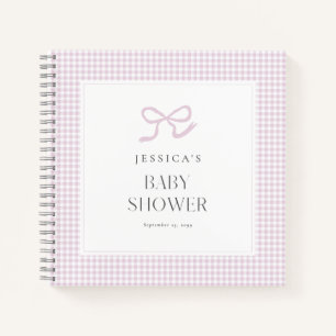 Gingham Pink Bow Baby Girl Baby Shooting Guest Boo Notizblock