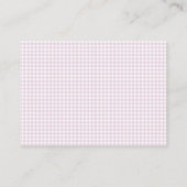 Gingham Pink Bow Baby Girl Baby Showbücher für B Visitenkarte (Rückseite)