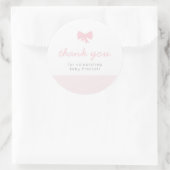 Gingham Pink Bug Babyduschaufkleber Runder Aufkleber (Tasche)