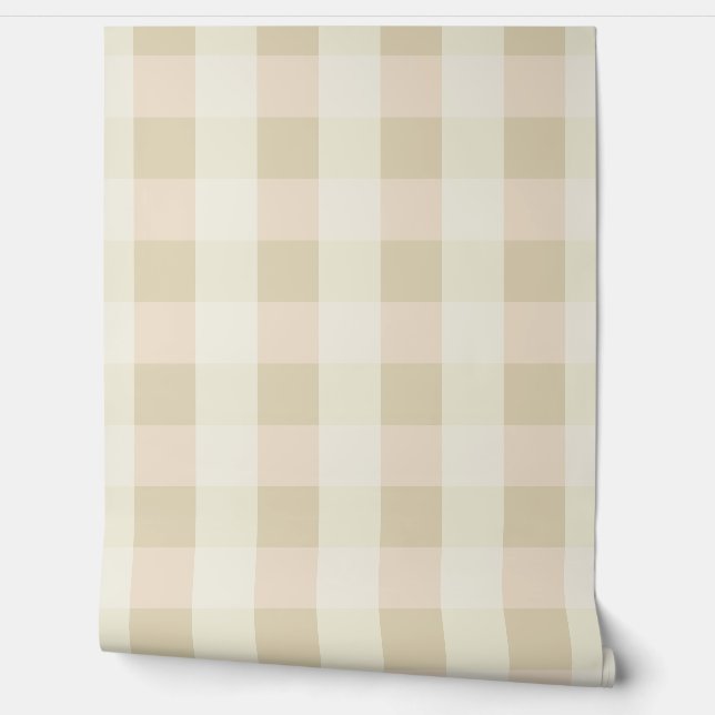Gingham | Pink & Creme Tapete (Abrollen)
