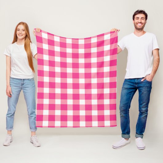 Gingham Pink Design Fleecedecke (Beispiel)