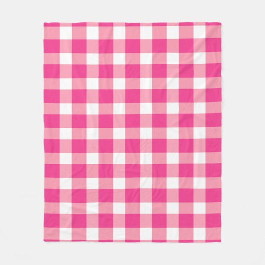 Gingham Pink Design Fleecedecke (Vorderseite)