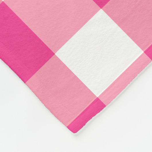 Gingham Pink Design Fleecedecke (Ecke)