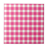 Gingham Pink Design Fliese (Vorderseite)