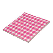 Gingham Pink Design Fliese (Seite)
