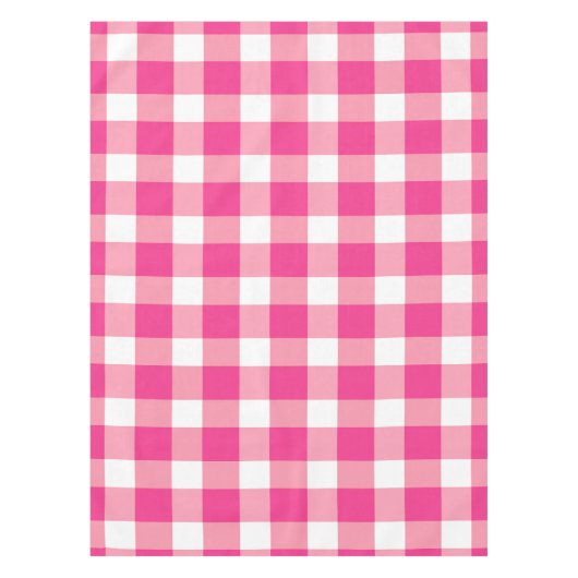 Gingham Pink Design Tischdecke (Vorderseite)