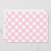 Gingham Pink | Einladung eines Mädchenbabys (Rückseite)