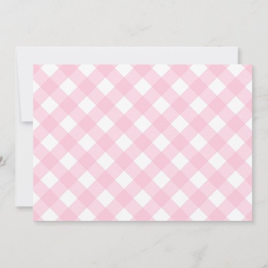 Gingham Pink | Einladung eines Mädchenbabys (Rückseite)