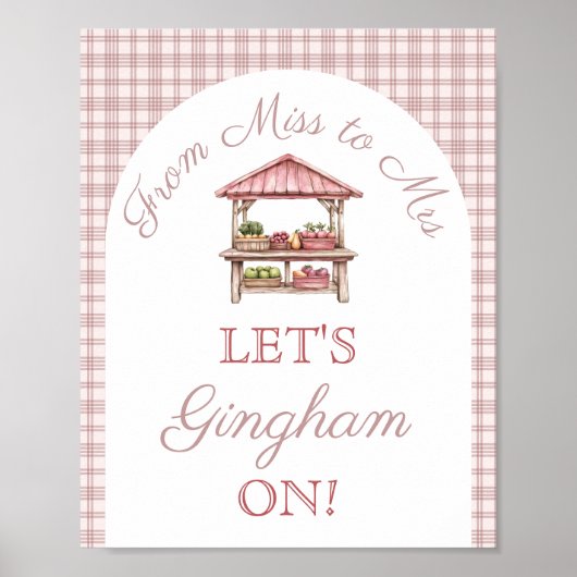 Gingham Pink Fresh off the market Brautparty Poster (Vorne)