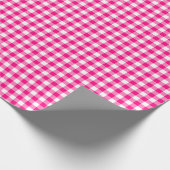 Gingham-Pink-Packpapier Geschenkpapier (Ecke)