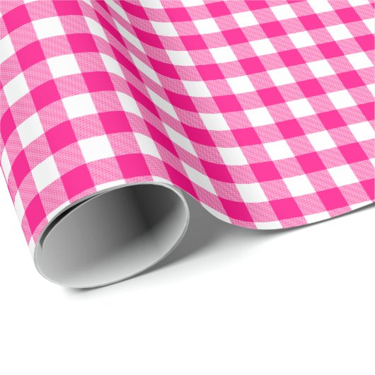 Gingham-Pink-Packpapier Geschenkpapier (Rolleneckpunkt)