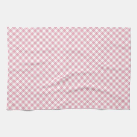 Gingham Pink Simple Geschirrtuch (Horizontal)