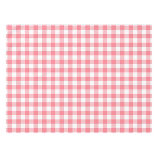 Gingham Pink Summer Picnic Kariert Tablecloth Tischdecke (Vorderseite (Horizontal))