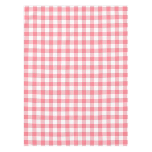 Gingham Pink Summer Picnic Kariert Tablecloth Tischdecke (Vorderseite)