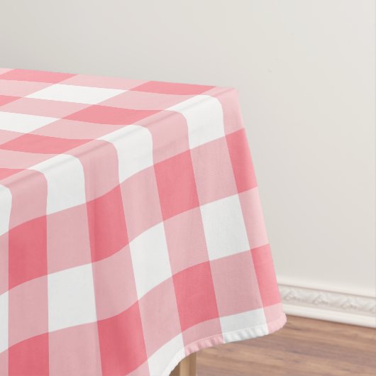 Gingham Pink Summer Picnic Kariert Tablecloth Tischdecke (Beispiel)