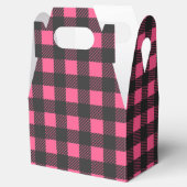 Gingham Pink und Black Buffalo Kariert Wedding Par Geschenkschachtel (Geöffnet)