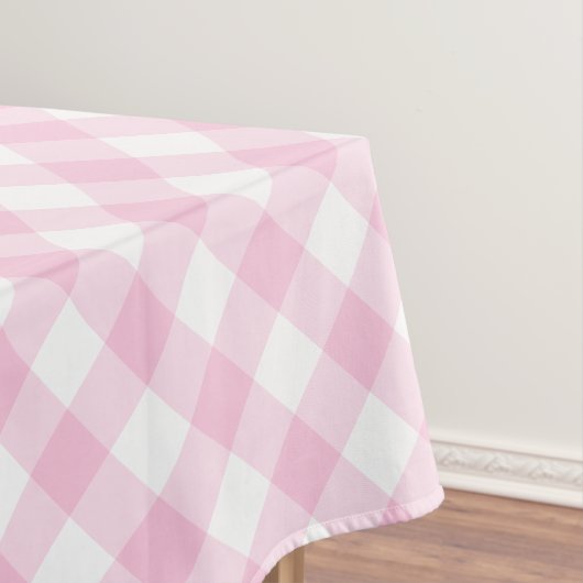 Gingham Pink und Weiß Kariertes Muster Tischdecke (Beispiel)