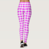 Gingham Pink und White Pattern Leggings (Rückseite)