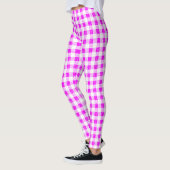 Gingham Pink und White Pattern Leggings (Links)