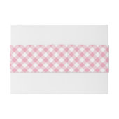 Gingham Pink White Einladungsbanderole (Rückseitenbeispiel)